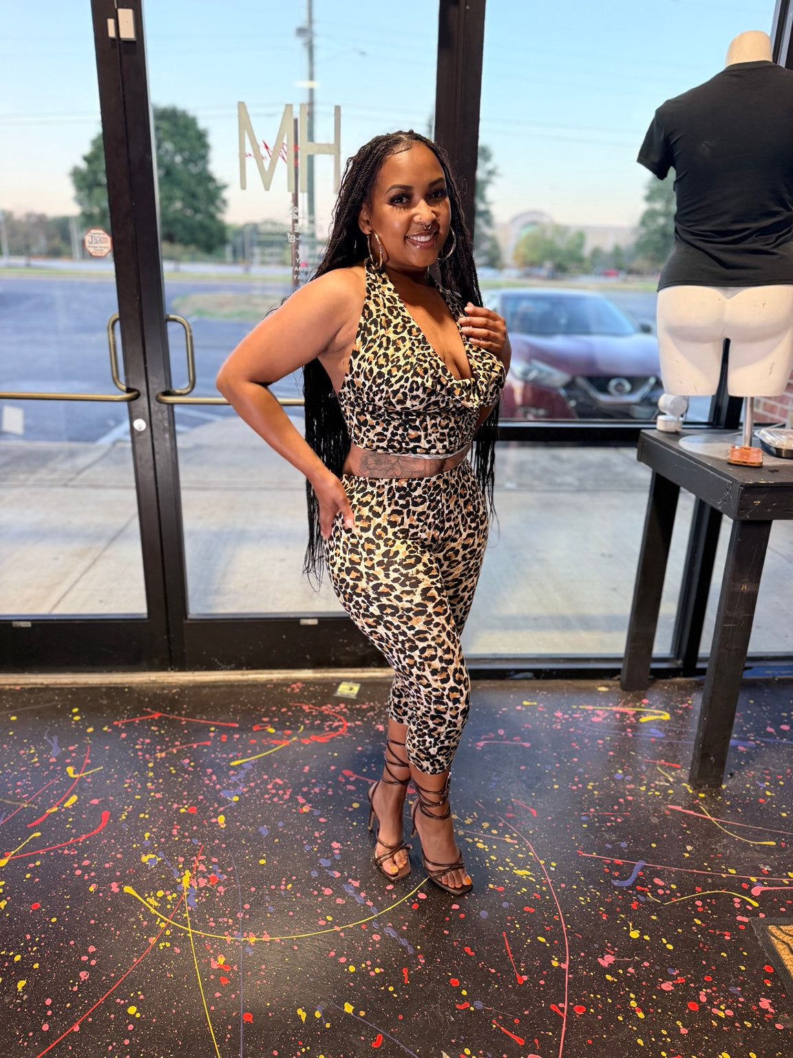 Leopard two piece set front